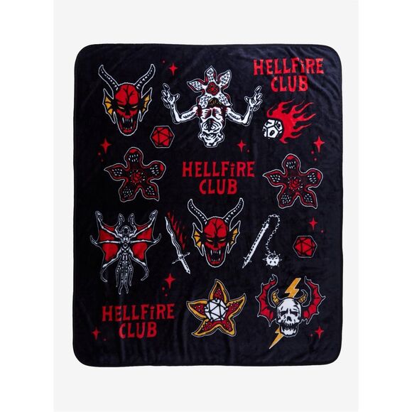 Stranger Things Hellfire Club Monsters Throw Blanket - Picture 3 of 3